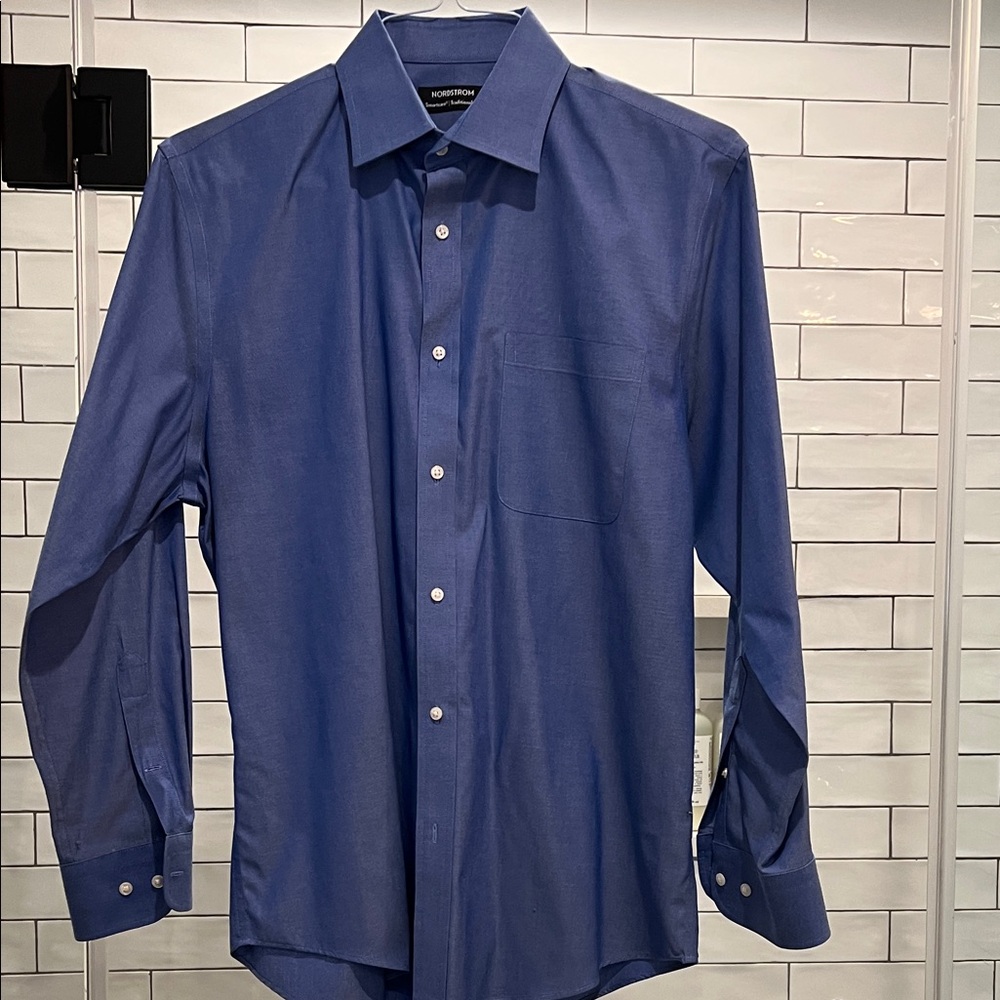 Nordstrom Smartcare™ Traditional Fit Solid Blue Dress Shirt